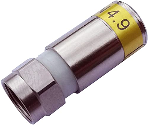 10 Stück Cabelcon F-56-CX3 4.9 - gelb - F-Stecker RG6 Compression