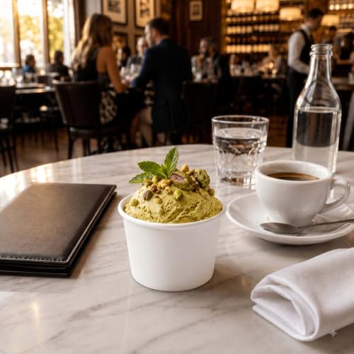Image of Coppetta 4 Ounce Dessert Cups, 200 Disposable Ice Cream Cups - Lids Sold Separately, Heavy-Duty, White Paper Frozen Yogurt Bowls, For Hot And Cold Foods, Perfect For Gelato Or Mousse - Restaurantware