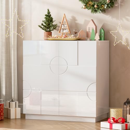 LVSOMT Sideboard Buffet Cabinet Storage, Modern Accent