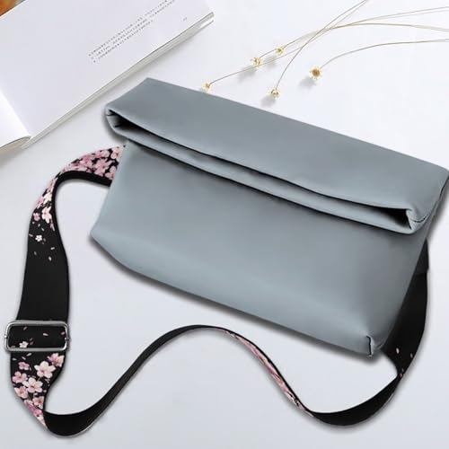 Image of Coldinair Cherry Blossom Wide Shoulder Strap Adjustable Replacement Belt Guitar Crossbody Bag Straps Handbag Strap Pink Floral Canvas Straps Luggage Strap