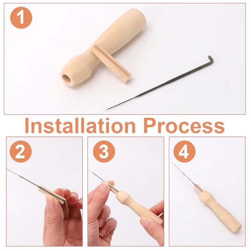 38 Stück Filznadeln zum Trockenfilzen Set, Nadelfilz Set, 3 Größen Filznadeln Set, Nadelfilz Starter Kit mit Holz Filznadelgriff, Wollfilzen Sets zum Basteln Anfänger oder Profis