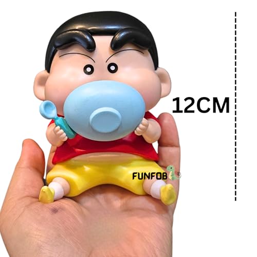 Image of FUNFOB Shinchan Action Figure Height-12cm | Shin chan Figurine Cartoon Figures Toys for Boys & Girls PVC Multicolour | Shin- Chan Eating
