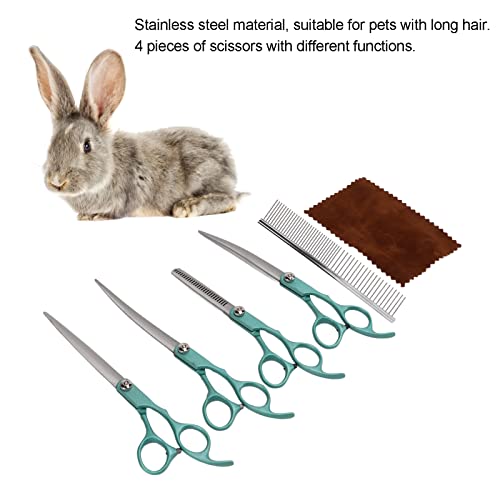 Conjunto de tesouras para aparar cabelo de coelho, conjunto profissional de tesouras para aparar cab