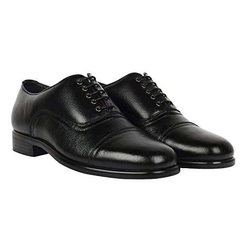 Image of Awadh Police Uniform Lace Up Shoes Derby for Men(Black)