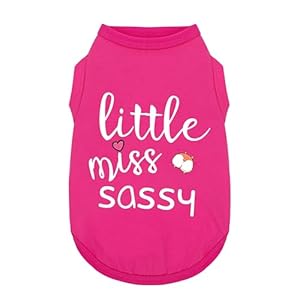 Paiaite Dog Clothes Fashionable Sleeveless Pet Vest: 'Little Miss Sassy' Printed Cotton Dog Shirt, Ideal for Small, Medium, and Large Breeds, Ensuring Comfort and Breathability Rose Red S Paiaite Dog Clothes Fashionable Sleeveless Pet Vest Little Miss Sassy Printed Cotton Dog Shirt Ideal for Small Medium and Large Breeds Ensuring Comfort and Breathability Rose Red S