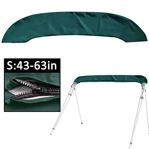 Bimini Top Cover，Suitable for 3-4 Bows Bimini Tops，Effectively Prevent The Erosion of UV, sea Water and sea Breeze in Summer，Bimini Top Canopy,Storage Boot (Army Green S:43-63IN)