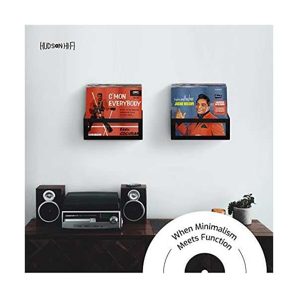 Hudson Hi-Fi Wall Mount Vinyl Record Storage 25-Album Display Holder - Image 7