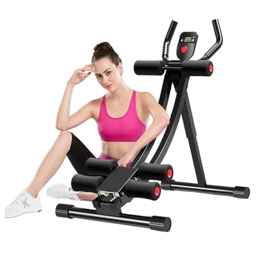 JOBUR Silla de Entrenamiento Abdominal Ejercitador Abdominal para Mujeres 308lb Compresor Plegable Entrenador de Fuerza Abdominal 4-Posiciones Ajustable con Pantalla LCD