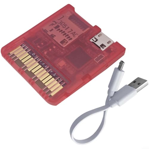 Wodsty Para tarjeta microSD con USB-C para Nintendo DS/3DS Series, adaptador Homebrew, compacto y ligero (rojo ruborizado)