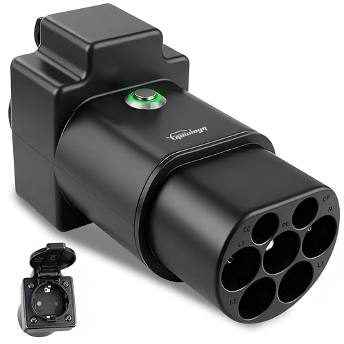 GUWIEYG Typ2 auf Schuko Adapter 16A EV Ladegerät oder Typ2 Ladestation Adapter