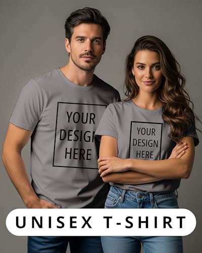Image of Peppyzone Customised T Shirt for Men & Women | Cotton Unisex Personalised Photo & Text Printed Customized Tshirt | Custom Printing T-Shirt with Name, Logo, & Design