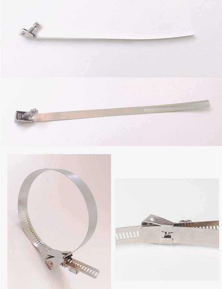 Abrazadera de manguera de acero inoxidable de 0.5 x 36 pulgadas, extra larga, ajustable, abrazadera de tubo de tornillo sin fin para fontanería, automoción y aplicaciones mecánicas, 25 piezas (0.5 x
