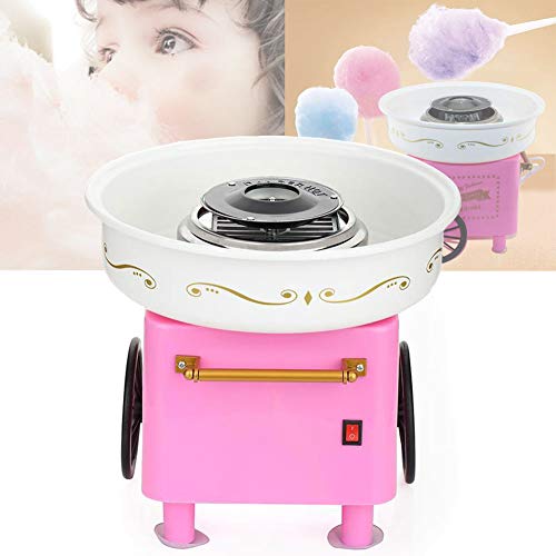 YTNP Rosa Trolley kreative Geschenk-Zuckerwattemaschine, Klassische Cotton Candy Floss-Maschine, Nostalgie Vintage…