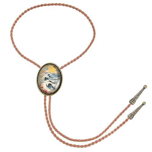 Image of Jeilwiy Bolo Tie for Men Western Cowboy Gothic Bolo Tie Necklace Halloween | Glow in Dark Bolo Tie for Men Women, 3D Halloween Bolo Tie, Gothic Western Ties, String Ties for Men Rodeo Leather Necktie