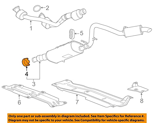 Exhaust Leak, Noisy Exhaust, Rattle, Rumble and/or Noise Mid-Vehicle - 2014-2017 Cadillac Chevrolet & GMC 11 General Motors 20779890, Exhaust Clamp