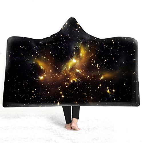 SYC Manta De Capa con Capucha, Magnífico Cielo Estrellado Espesar Y Aumentar Mantas De Capa Mágica Mantas con Estampado De Unicornio En 3D Tamaño Queen