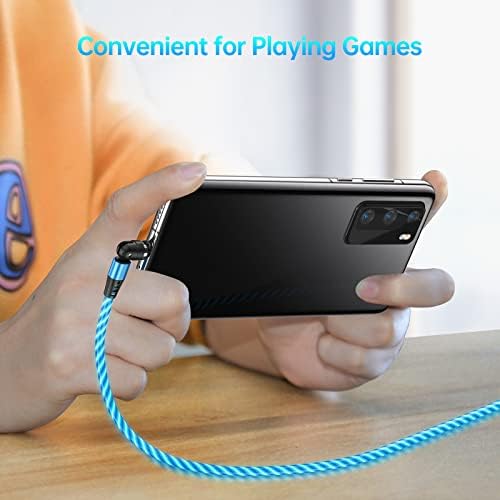 Magnetic Charging Cable[2Pack,1M 2M],3 in 1 Fast Magnetic USB Charger Cable with Led Flowing Charging Cable Shining,360°& 180° Rotation Magnetic Phone Charger Cable Compatible with Type-C/Micro/Phones