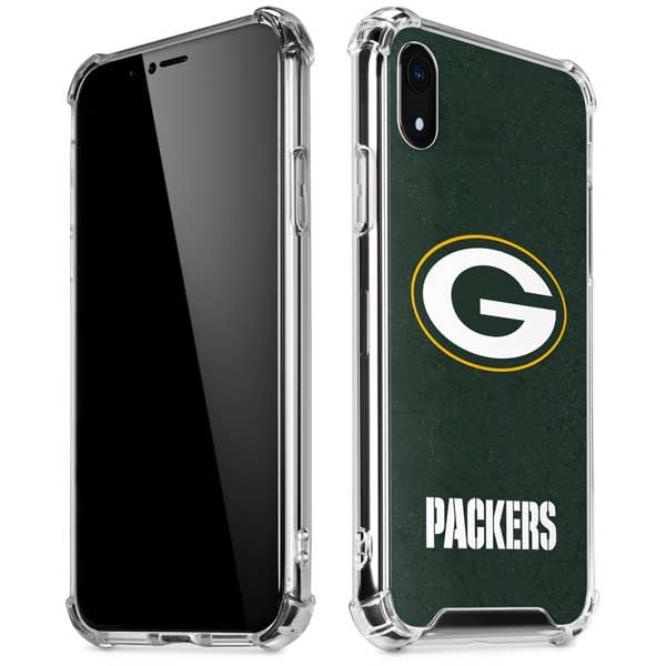 Skinit Clear Phone Case Compatible with iPhone XR - Officially Licensed NFL Green Bay Packers Distressed Design