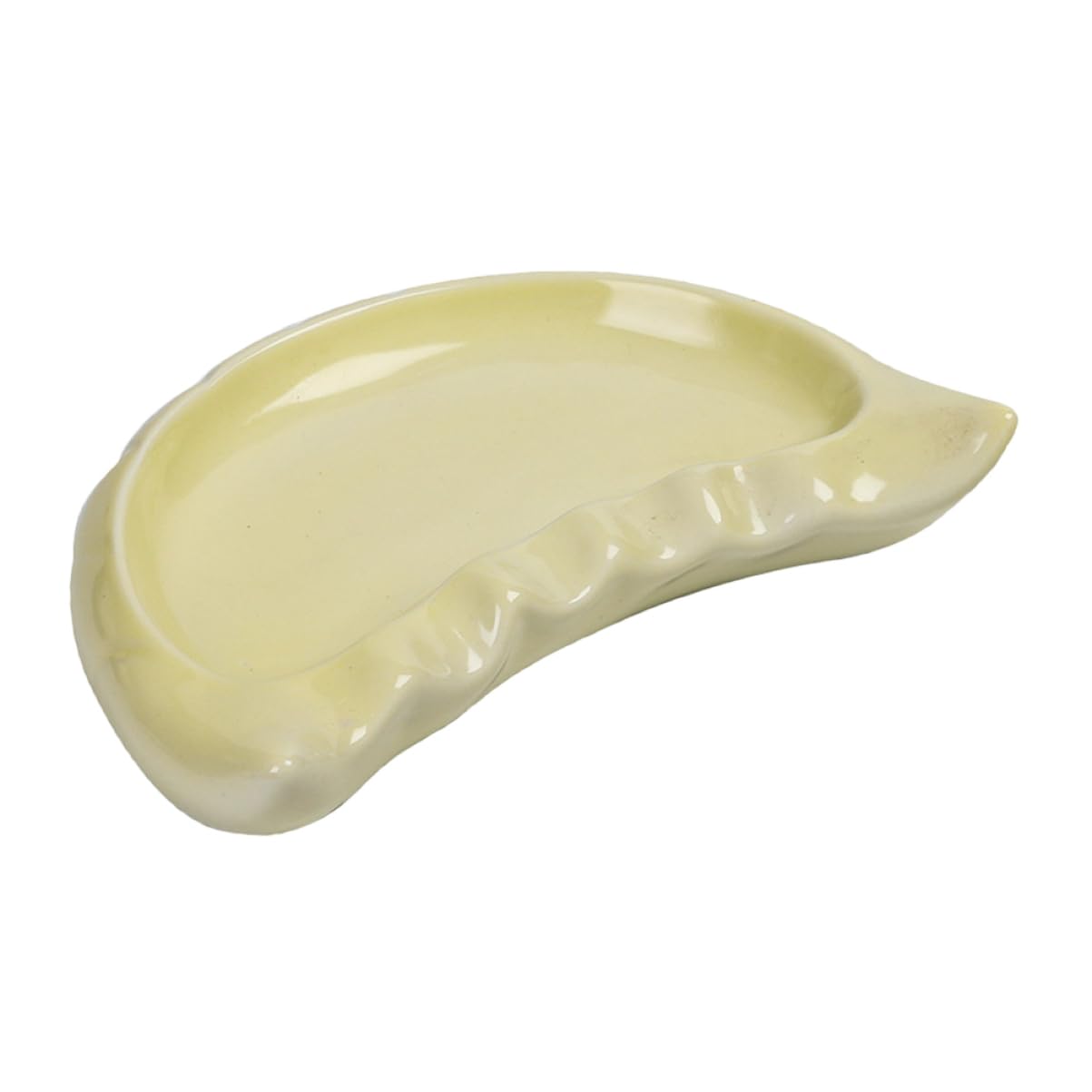 VALICLUD Ceramic Dumpling Shaped Plate Creative Tableware for Restaurants for Appetizers Snacks Desserts Spacious Design for Family Gatherings Dining Experiences