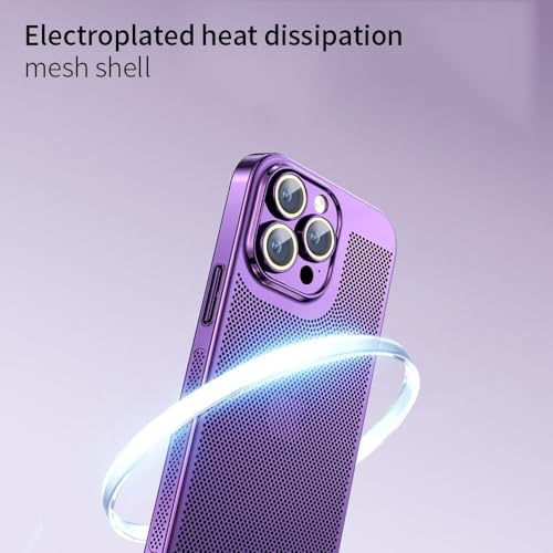 Coque de téléphone à dissipation de chaleur pour iPhone 16 Pro, argent en maille alvéolée