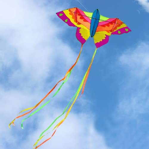 78in / 102in Super Large Butterfly Kite Colorful Butterfly Kite for Adults Outdoor Sports Easy Flying Ripstop Nylon (2m/78in)