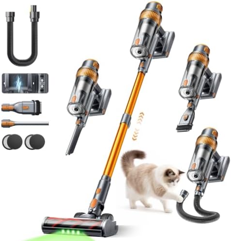 55KPA/650W Powerful Cordless Vacuum Cleaner, 70Min(ECO) Vacuum Cl...