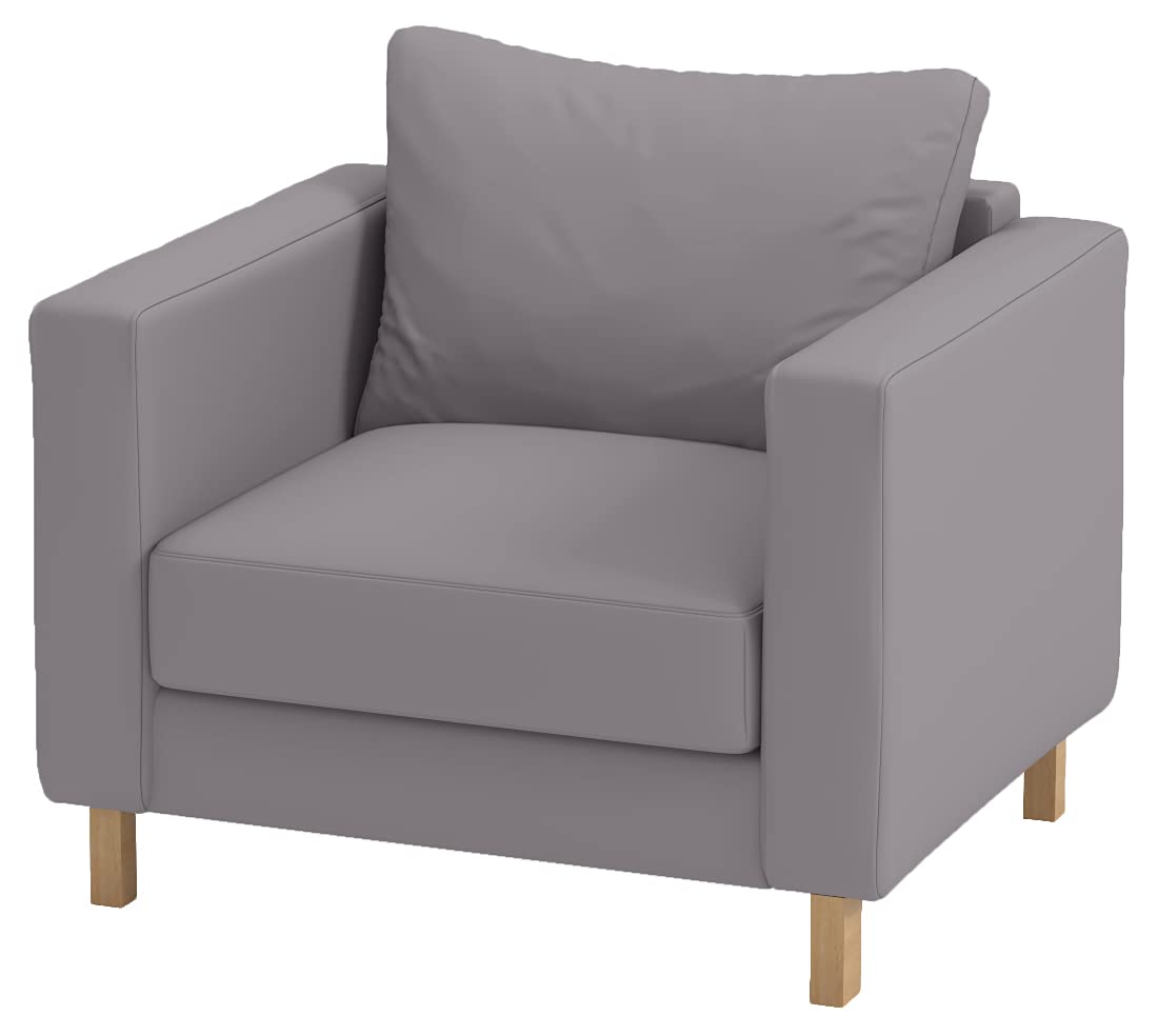 Durable Custom Made Karlstad Chair Cover Replacement Compatible for IKEA Karlstad Armchair (Polyester Flax Light Gray)