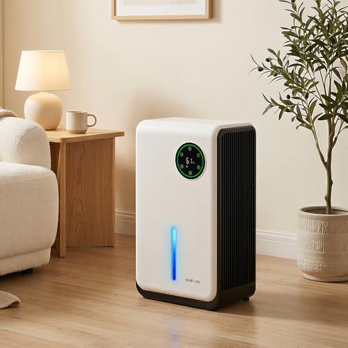 ZUNI Dehumidifier for Home, Upgraded Dehumidifiers with 2L Water Tank, Drain Hose, Auto Shut Off, 24...