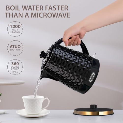 Tetera eléctrica cerámica 1.5L 1200W negro miniatura 3