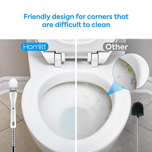 Homitt Toilet Brush Heads for Electric Spin Scrubber, 2pcs Power Spin Scrubber Replacement Toilet Brush Heads for Cleaning Bathroom, Sturdy PP Bristles Apply to Electric Cordless Scrubber