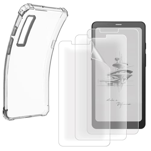 HUADU eBook Reader Screen Protector Compatible for Onyx Boox Palma 6.13 Inch/Kant/Kant 2, PET Anti-Scratch High Definition Film and Soft Clear TPU Protective Case