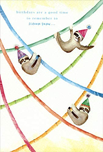 Pictura Three Sloths Happy Buddha Funny/Humourous Birthday Card