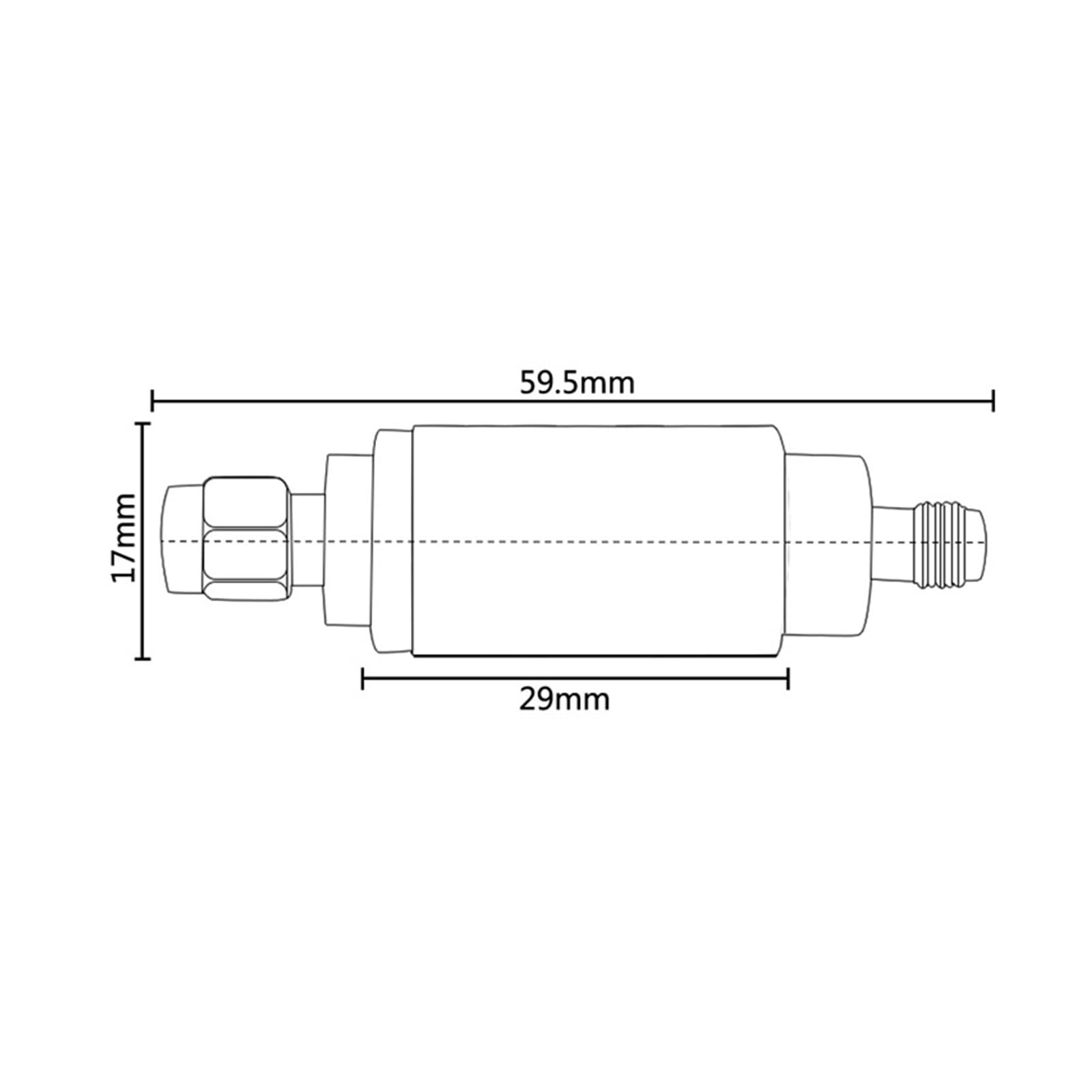 5 W 50Ω B+N+C wtyczka do gniazda R+F redukcja częstotliwości – DC-4 GHz | stopień testowy (6 dB)