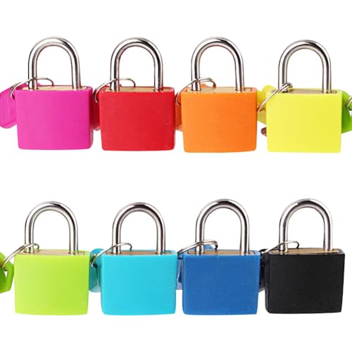 8 Pcs Colorful Mini Keyed Padlocks Assorted Color Luggage Locks Small Colored Suitcase Locks Gym Locker Pad Locks Laptop Bag Metal Locks Travel Backpack Padlocks with Keys