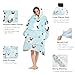 Narecte Oversized Blanket Hoodie Wearable Blanket Sweatshirt for Women Adults Soft Hooded Blanket Warm Oversized Hoodie Blanket Birthday Gifts for Women Christmas Gift for Friends Female Blue Cat