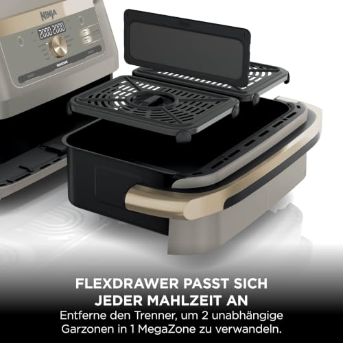 Ninja Foodi FlexDrawer Heißluftfritteuse Dual Zone Stone Gold AF500EUSD – Ansicht 3