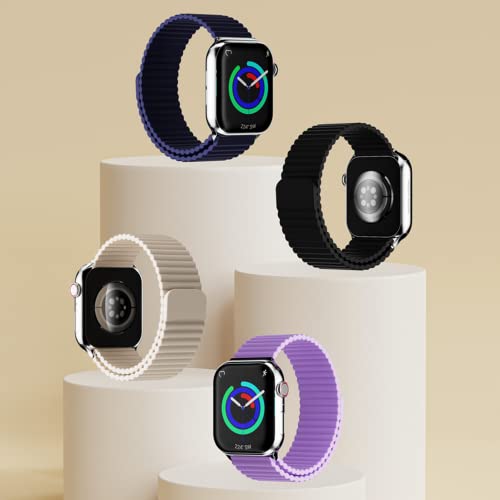 Image of HeiKe Magnetic Silicone Band for Apple Watch Band 49mm 46mm 45mm 44mm 42mm 41mm 40mm 38mm for Men Women,Sport Loop iWatch Wristband Strap for Apple Watch Ultra 3 2 1 SE Series 11 10 9 8 7 6 5 4 3 2 1