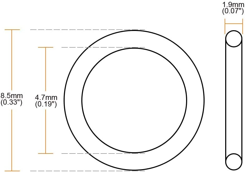X AUTOHAUX 100pcs White Silicone O-Rings, 10mm OD 7mm ID 1.5mm Width - View #8