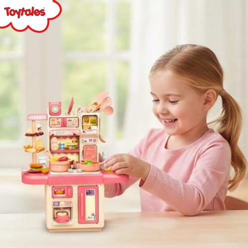 Image of TOYTALES Kids Kitchen Set Toys for Girls Pretend Play Kitchen Toys Set, Cooking Role Play Toy with Accessories, Educational Kitchen Set for Kids (Ages 3+ Years)
