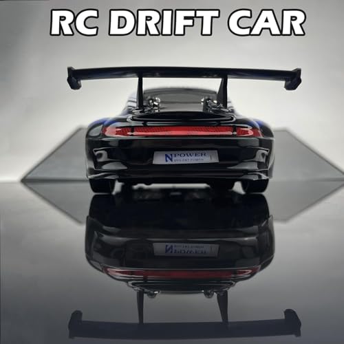 Image of Remote Control Drift Car for Kids and Adults, High Speed 4WD RC Racing Car with LED Lights, Rechargeable Battery and 2.4GHz Controller for Indoor Outdoor Play (White)