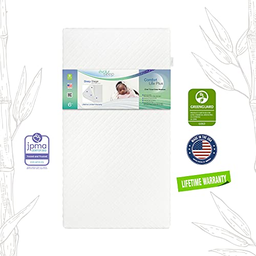 Evolur Comfort Lite Plus Fiber Crib & Toddler Mattress, Greenguard Gold Certified #TOP6
