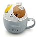 Teagas Cute Funny Ceramic Cat Kitty Coffee Mug, Gift for Friend Children Cat Lovers