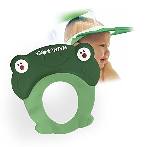Image of Bath Visor for Toddlers| Shower Hat Head Water Rinsing Guard Shield Protection| No Leak Soft Cap [1 Year Old Recommended] (Tree Green)