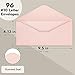 Juvale 96-Pack #10 Blush Pink Envelopes Bulk with Gummed Seal and V-Flap for Party Invitations, Mailing Business Letters, Checks, Invoices, Baby Showers, Banquets, Weddings (4 1/8 x 9 1/2 Inch)