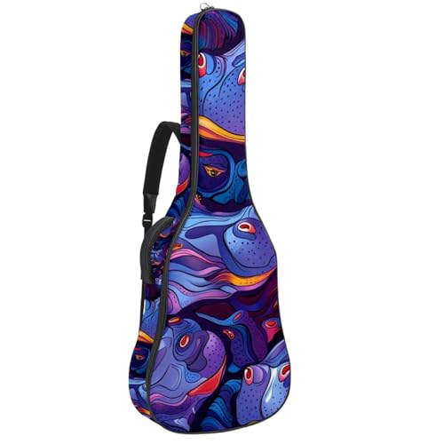 Housse pour guitare basse 101,6 cm hippopotame violet en tissu Oxford