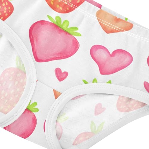 Cotton Toddler Girls Underwear Cute Strawberry Pink Panties Little Girl Florals Briefs Underpants 2t4