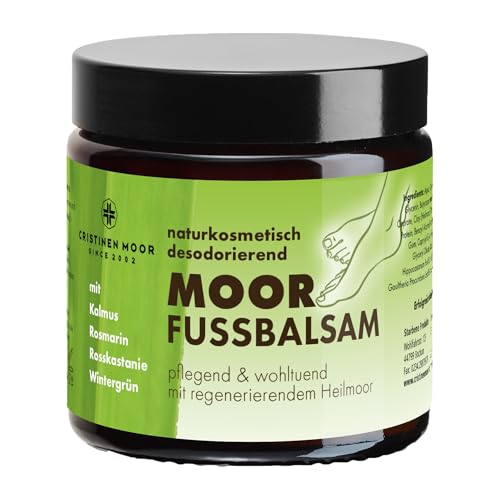 CristinenMoor Moor Fußbalsam mit Naturmoor zur täglichen Fußpflege gegen Fußgeruch, Fußcreme bei Fußpilz, sheabutterreiche Fußpflege Creme für sehr trockene Fußhaut, auch in Zehenzwischenräumen