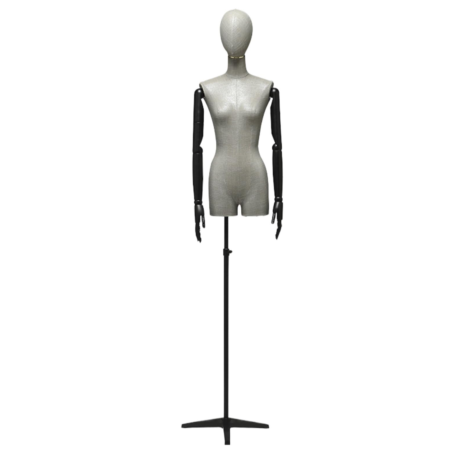 Manichino Sartoriale Regolabile Donna Dotato Abbinato a Un Tessuto Fiammato Squisito e Delicato, Base in Metallo Facilmente Regolabile, Manichini Donna Negozio Abbigliamento per Abbigliamento, Gioiell