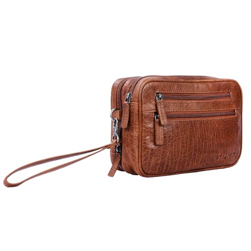 Neceser de viaje   STILORD Nero         de auténtico cuero, cartera de mano elegante para hombre