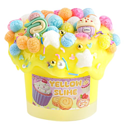Slime amarillo grueso y brillante, kit de slime súper suave y no pegajoso para niñas y niños, regalos de fiesta para niños, juguetes sensoriales, cumpleaños, Pascua, Navidad, regalos para niñas y